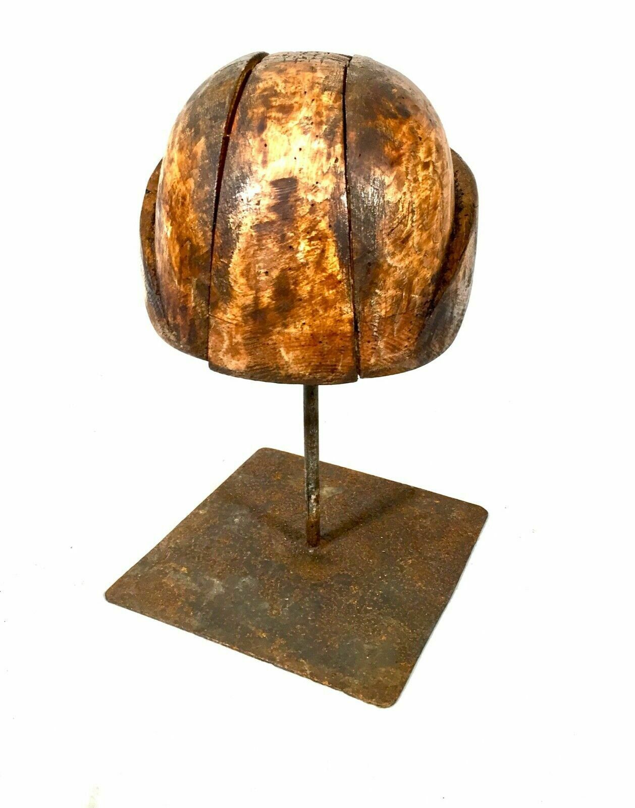 Antique Wooden Milliner's Head / Hat / Wig Maker's Display / 19th Century C.1880 photo vinterior