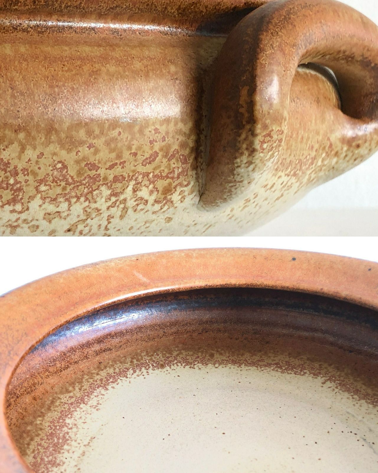 photo furniture Danish Mid Century Modern Large Original Gunni Nordstrøm Fine Art Ceramic Studio Bowl With Jar In Gorgeous Nuanced Brown And Beige Glaze