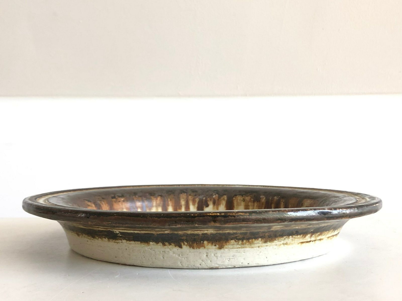 Danish Mid Century Axella Design Original Fine Art Stone Ware Studio Platter With Organic Assymetic Pattern In Strong Colors photo Home Decor