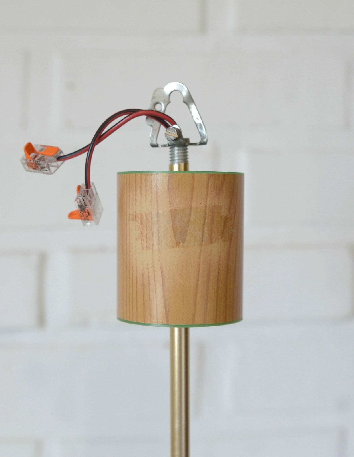 photo for sale Vintage Pendant Light / Hanging Lamp / Gooseneck Chandelier / Mid Century Light Fixture / Yugoslavia 1960s / Amber Glass