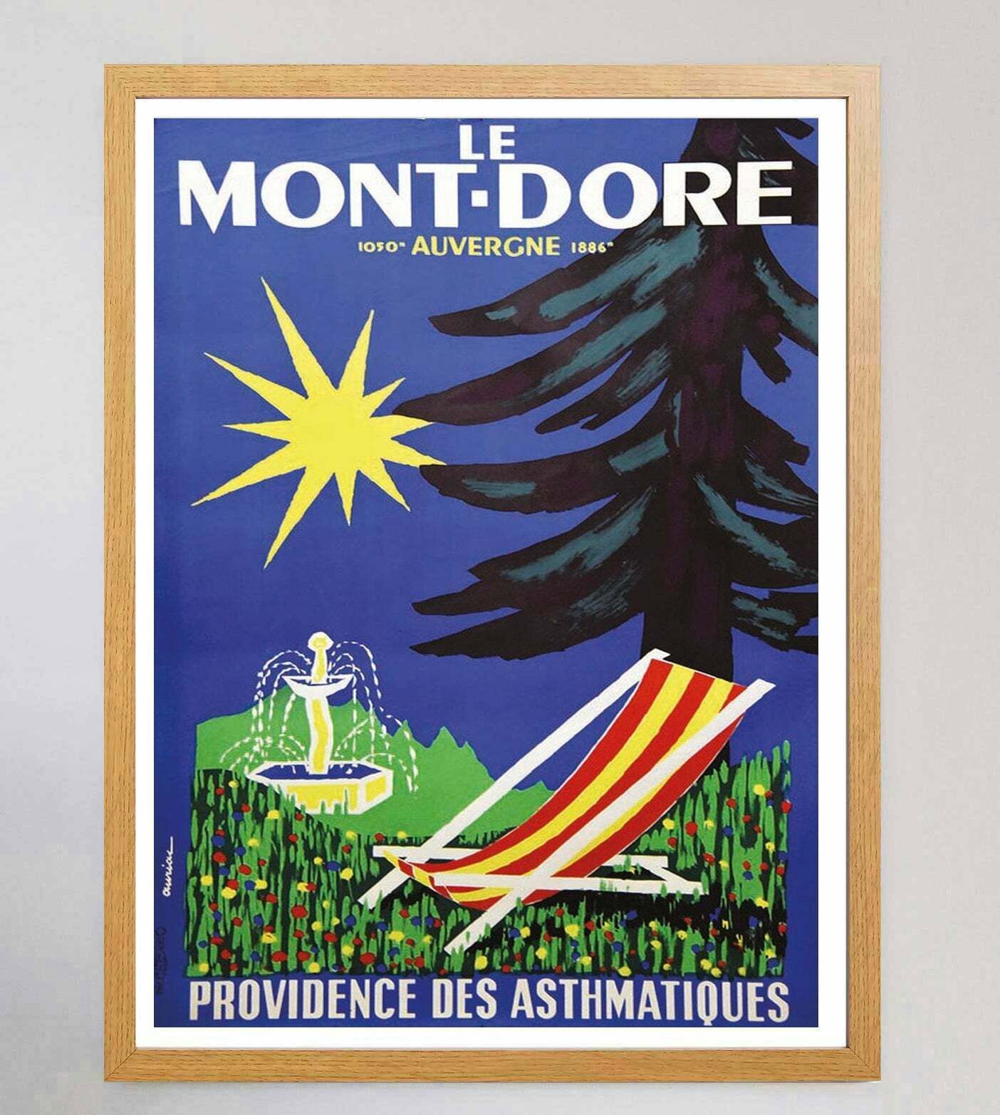 Le Monte Dore Auvergne   Auriac Original Vintage Poster photo Art