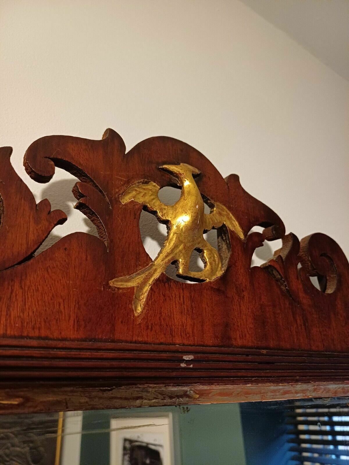 A George III Style 29th Centiey Fret Cut Gilded Mirror With Aged Plate photo for sale