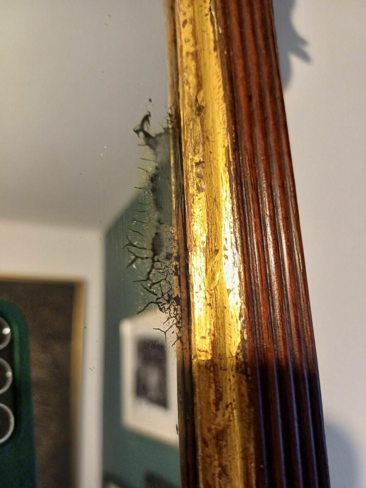 A George III Style 29th Centiey Fret Cut Gilded Mirror With Aged Plate photo vinterior