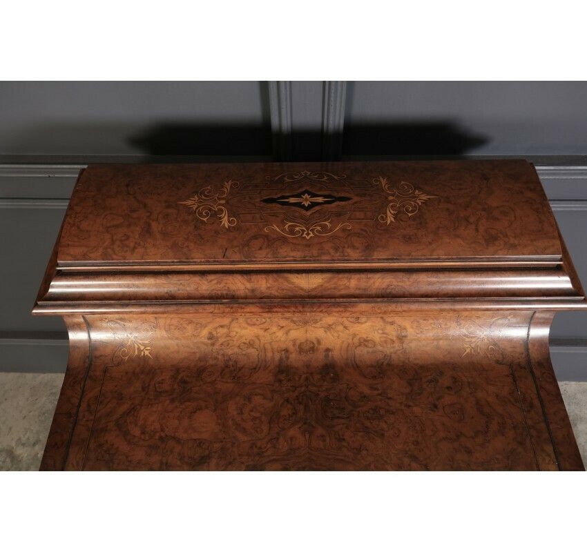 photo for sale Magnificent Burr Walnut Marquetry Inlaid Davenport Desk
