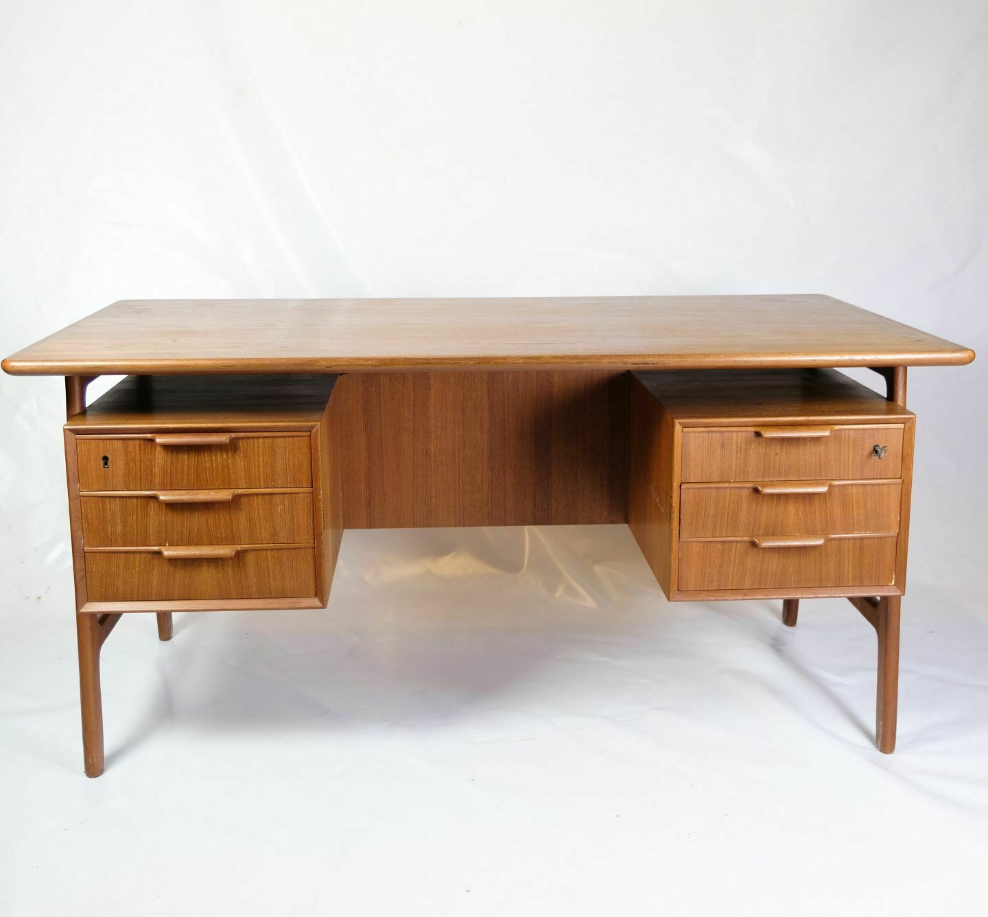 Desk In Teak Model 75 By Omann Junior Møbelfabrik From 1960s