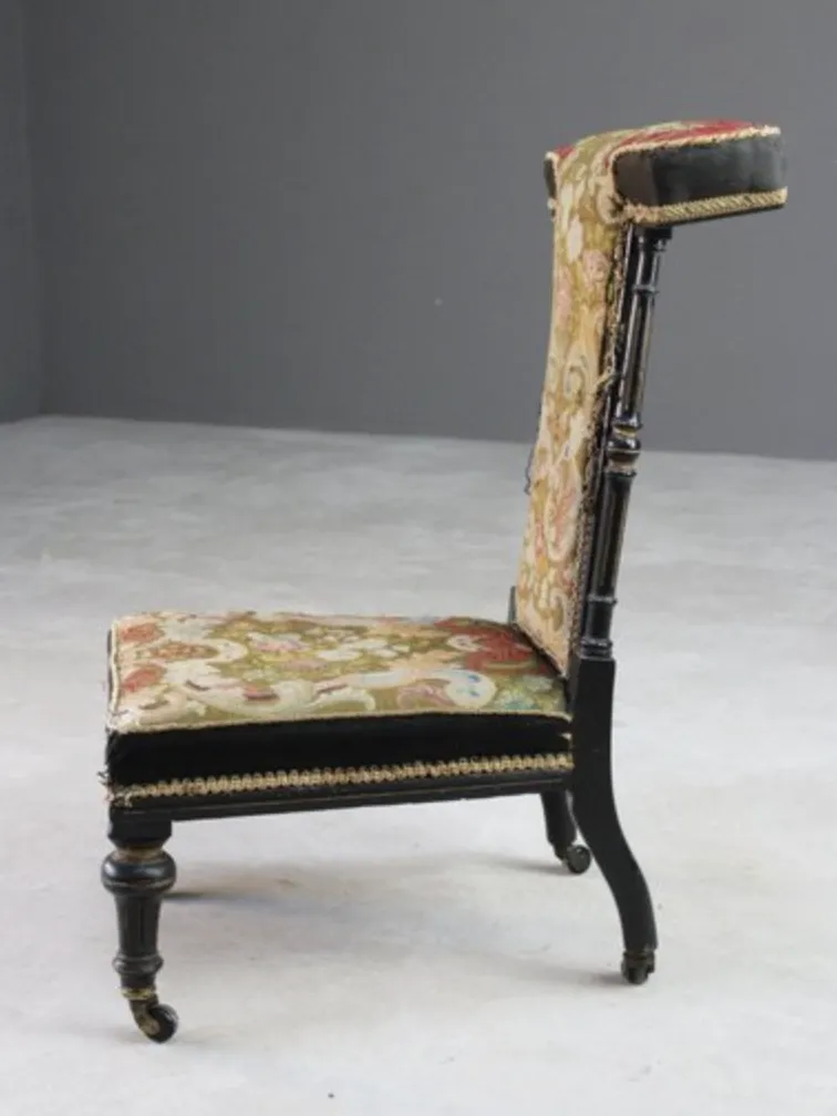 Special Antique Tapestry Prie Dieu Prayer Chair photo furniture
