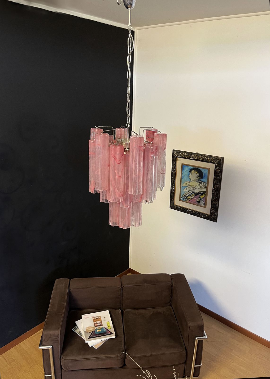 photo furniture Fantastic Glass Tube Chandelier   30 Albaster Pink Glasses