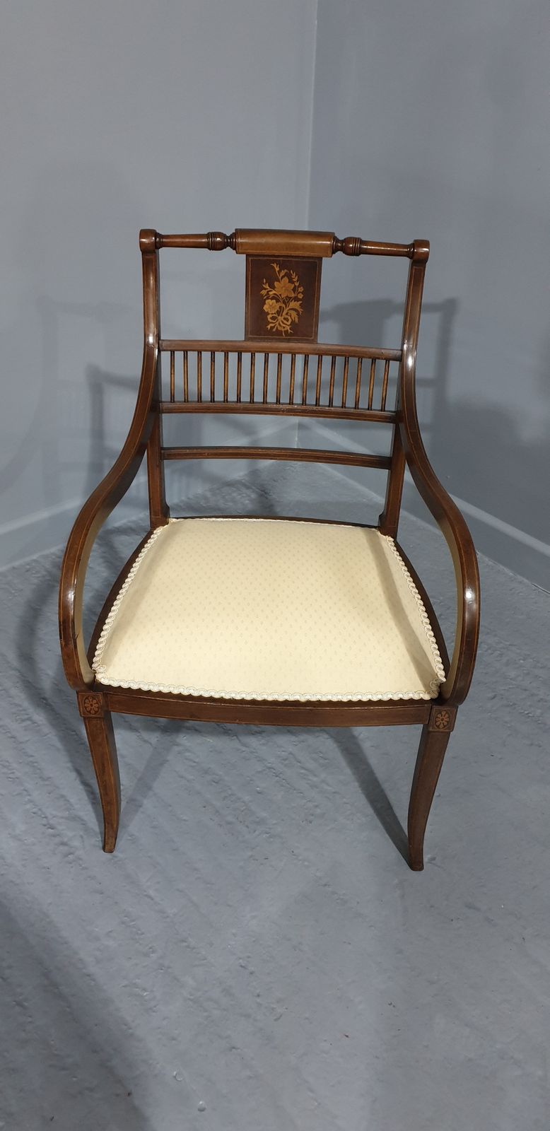 Lovely Inlaid Chair, 1900s, Mahogany photo vinterior