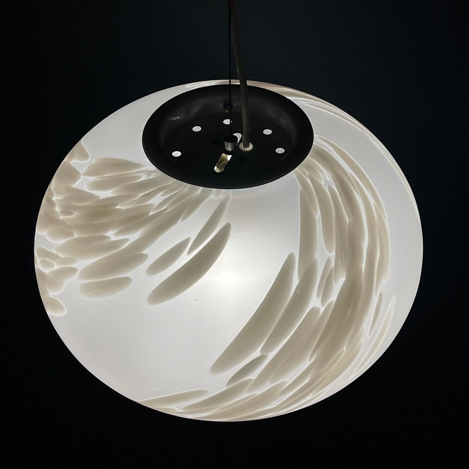 Vintage Swirl Murano Glass Pendant Lamp Vetri Murano Italy 1970s photo furniture