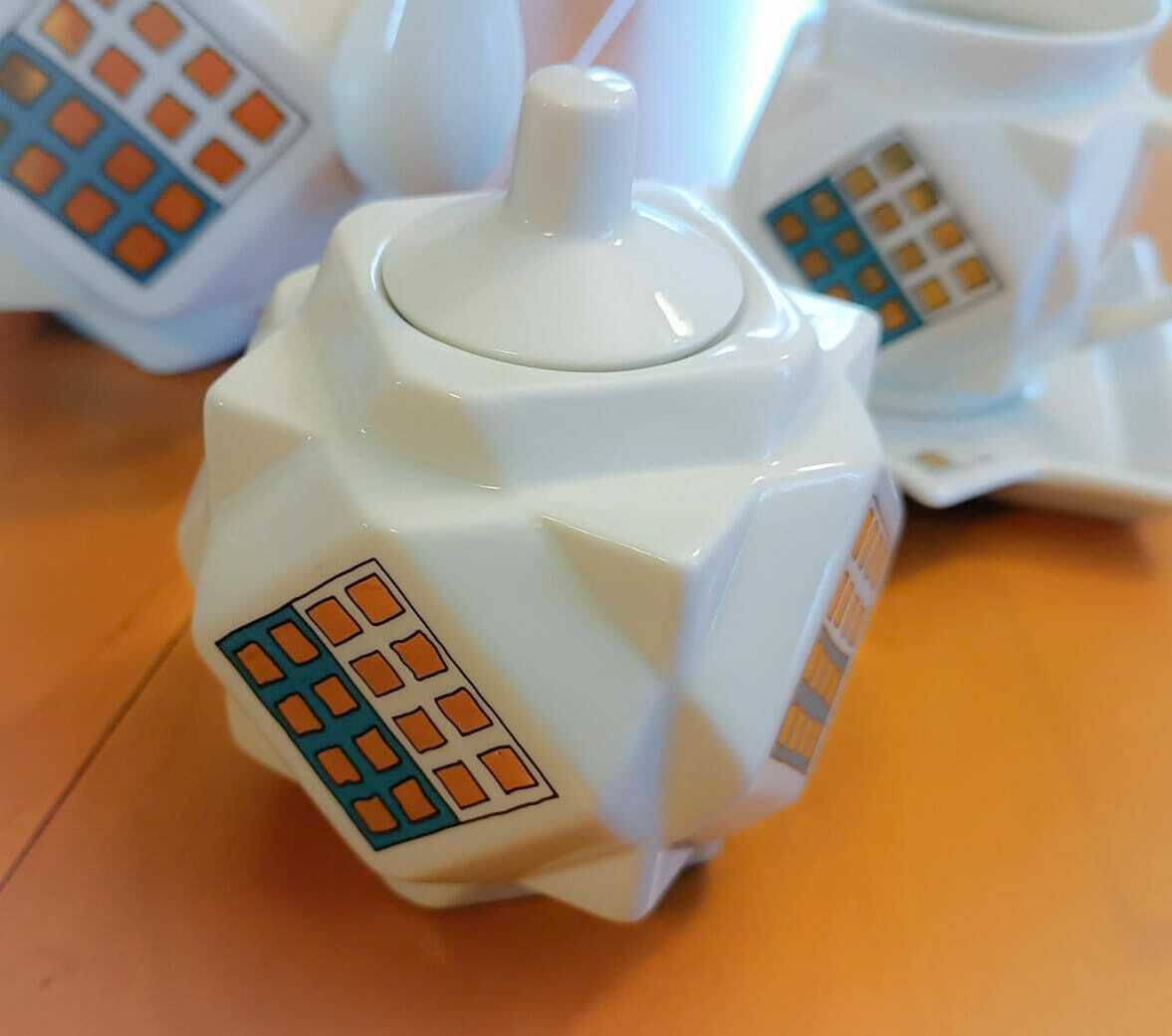 Remo Bianco Porcelain Coffee Service Tableaux Dores Tete A Tete Duet Limited Edition photo for sale