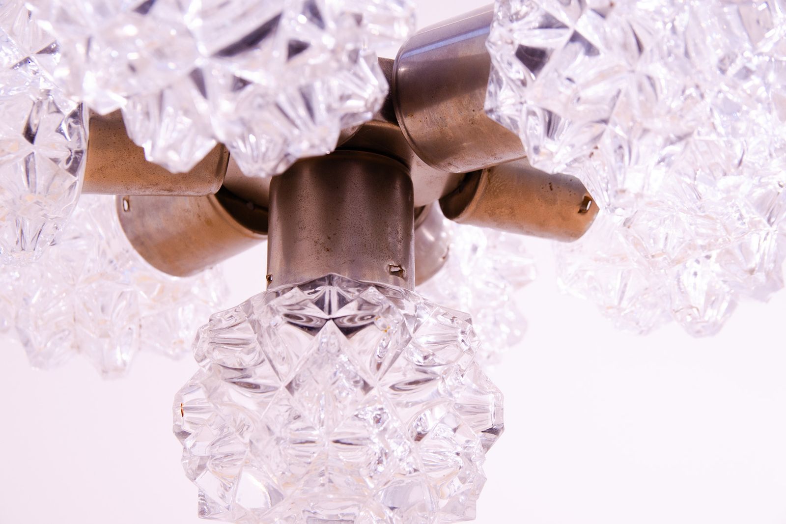 photo for sale Very Elegant Cut Glass Pendant Chandelier For Kamenický šenov, 1970's