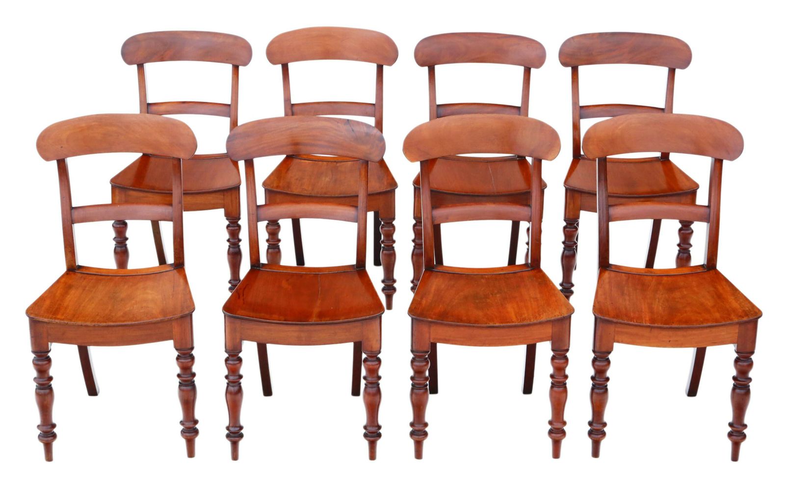 Set Of 8 19th Century Mahogany Dining Chairs   Antique Quality