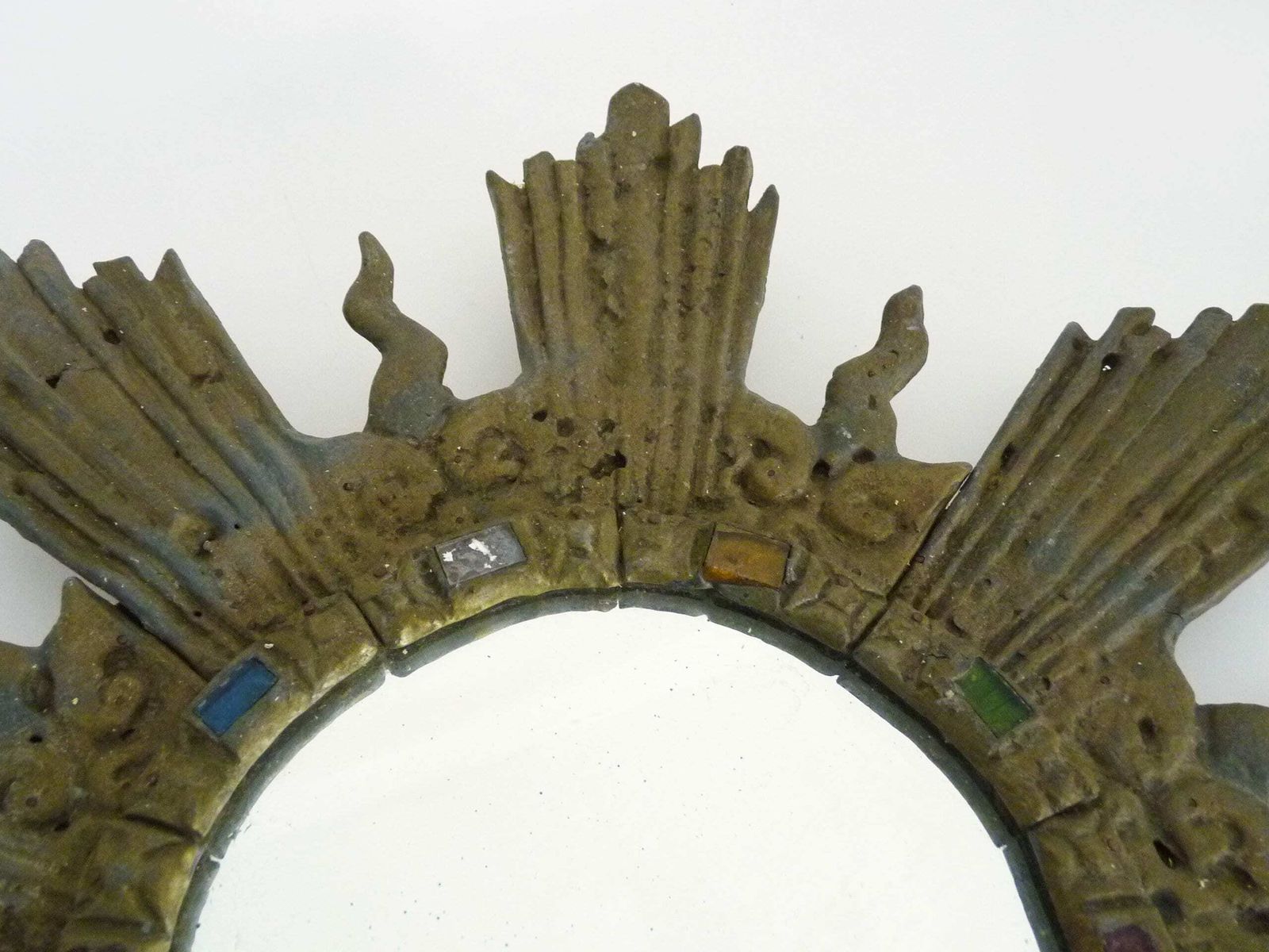 Old Lead Sun Mirror Line Vautrin Style Irena Jaworska photo 1547.0