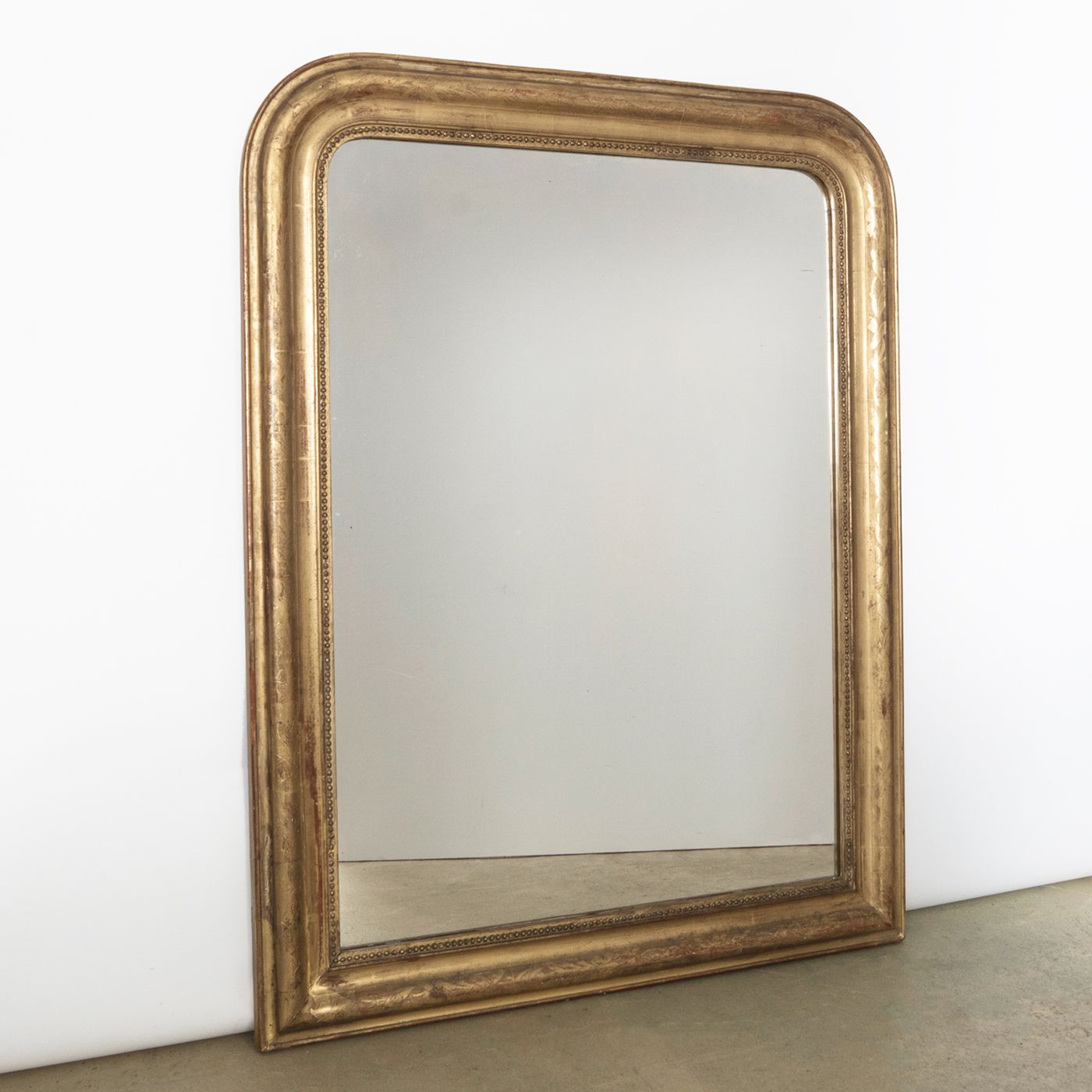 19th Century Antique French Louis Philippe Mirror With Leaf Etchings photo furniture