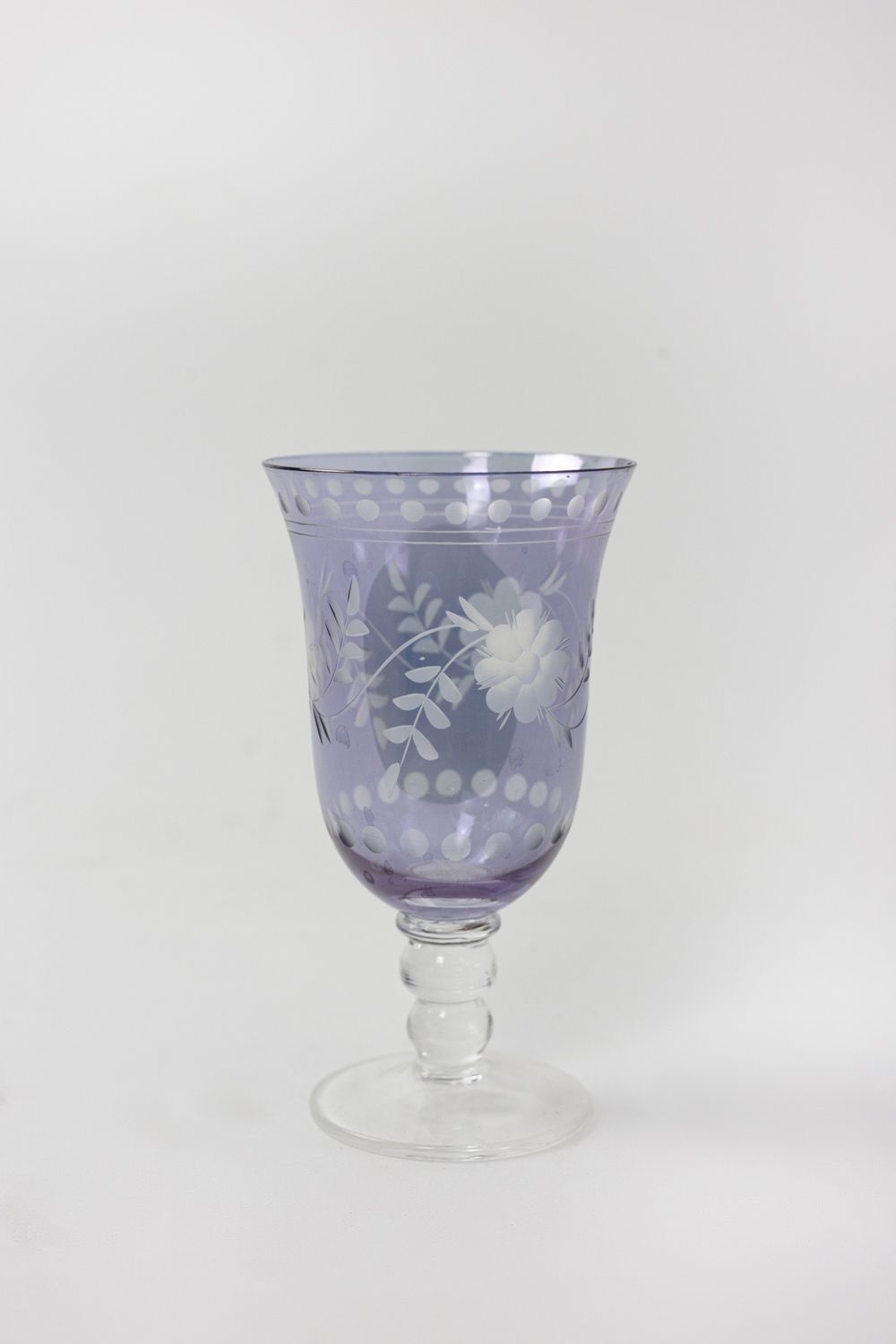Bohemian Crystal Style Glassware Set, Contemporary Work photo vintage