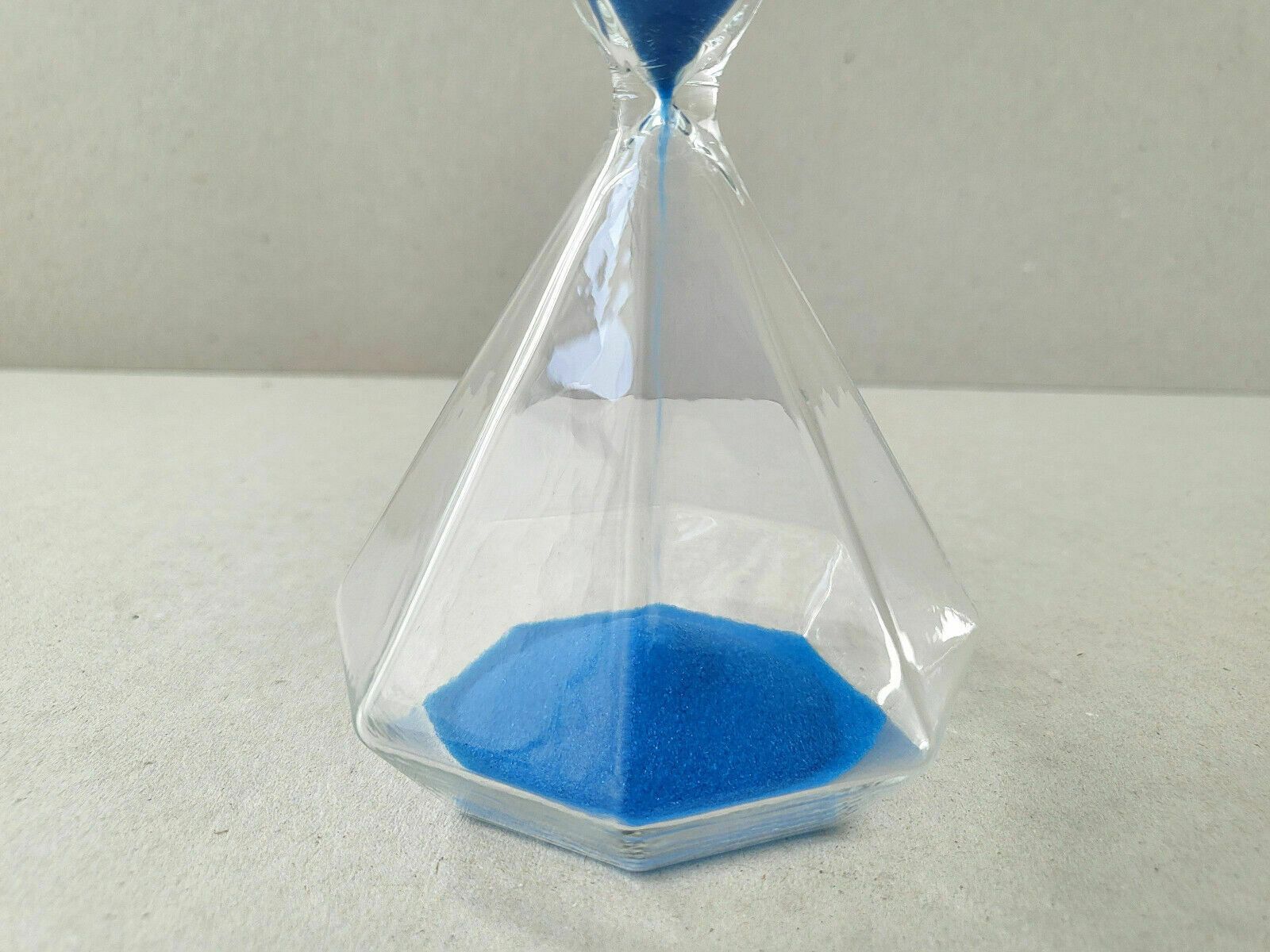 Vintage Hourglass 1970 Space Age Blue Sand Duration 10 Minutes 70s 70s Retro photo for sale