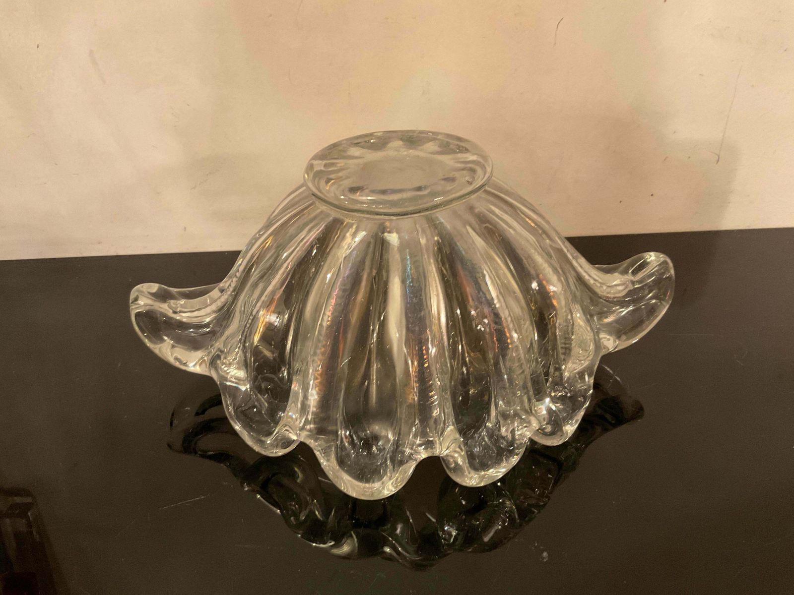Home Decor Barovier And Toso Centerpiece/ Empty Pockets Iridescent Murano Glass 1940 Italy photo