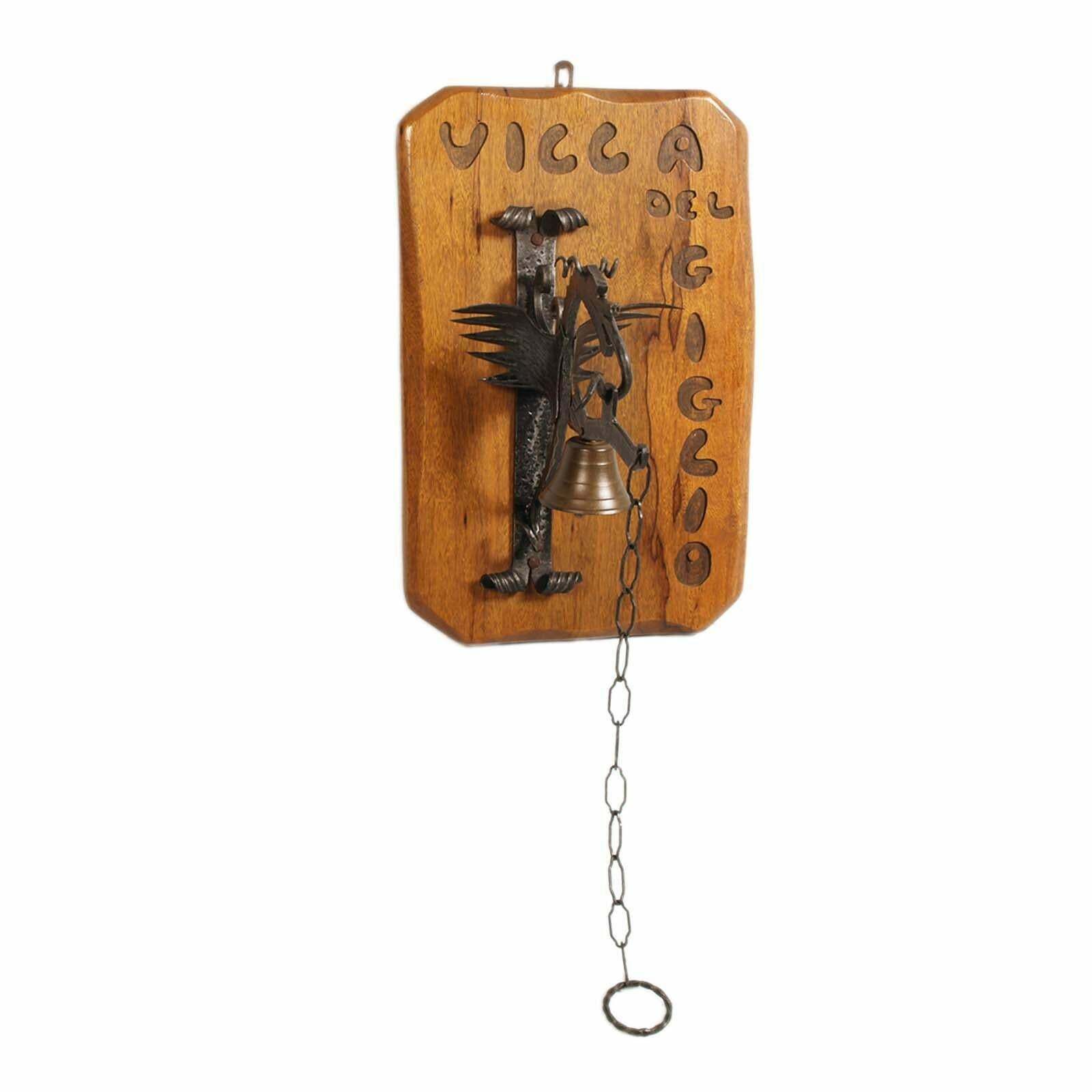 Manual Entrance Bell In Wrought Iron, Tyrolean Craftsmanship From 1950s photo Home Fixtures