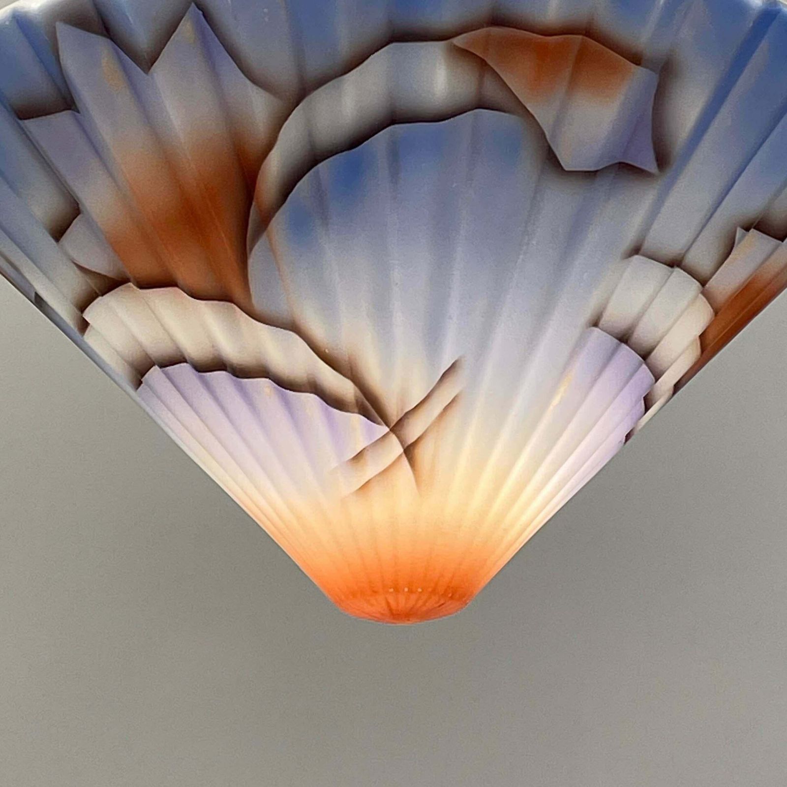 Art Deco Suspension Light, Enameled Glass And Bronzed Brass, Germany 1930s photo 1046.0