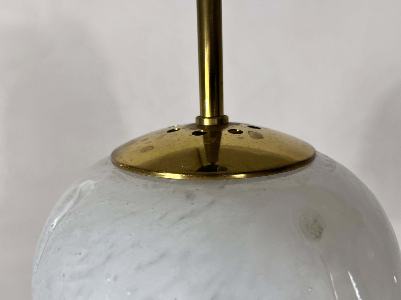 Midcentury Glass Pendant Lamp By Glashütte Limburg, 1960s photo 488.0