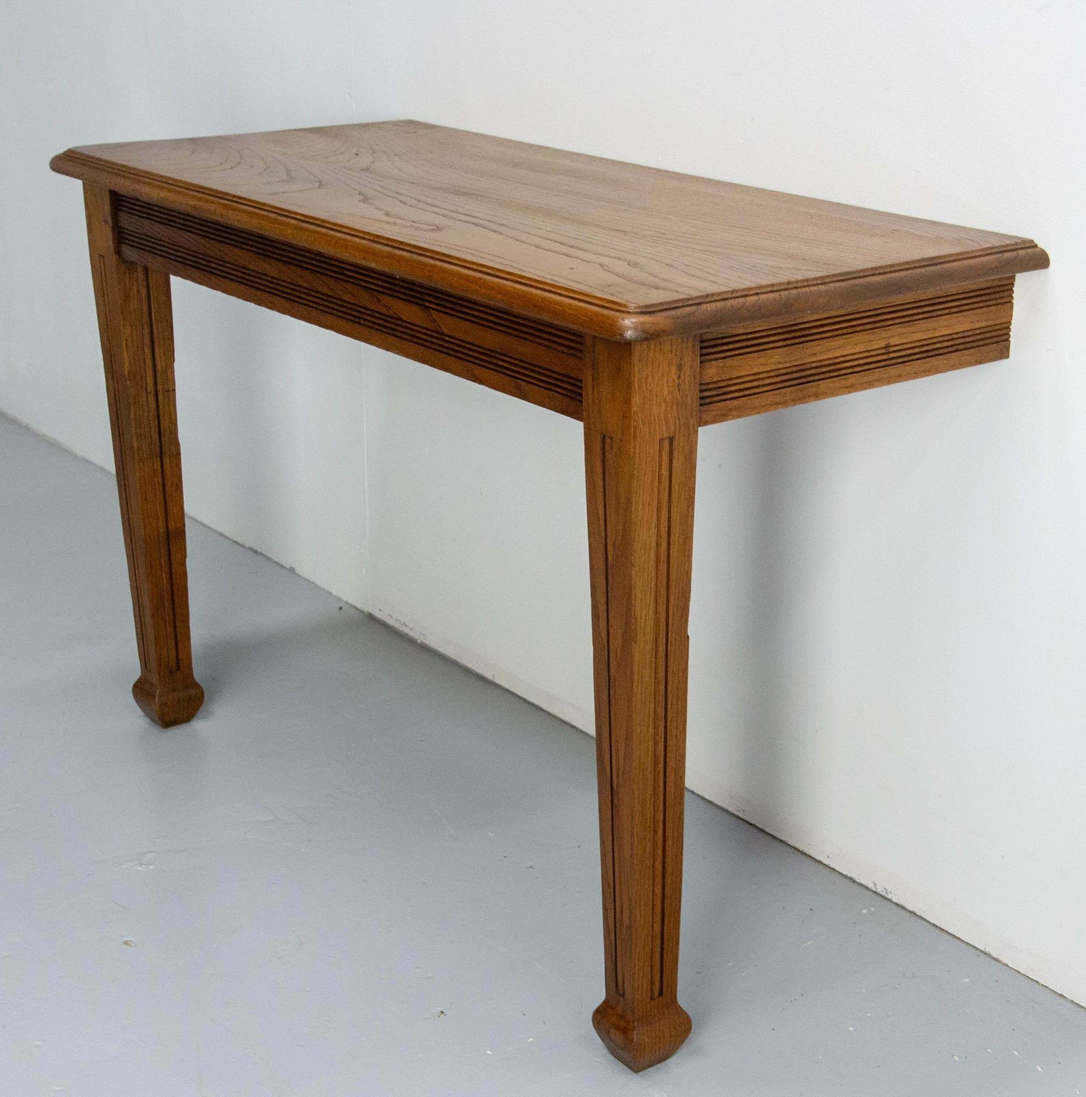 Antique French Oak Wall Mounted Console Art Deco Circa 1940 photo vinterior