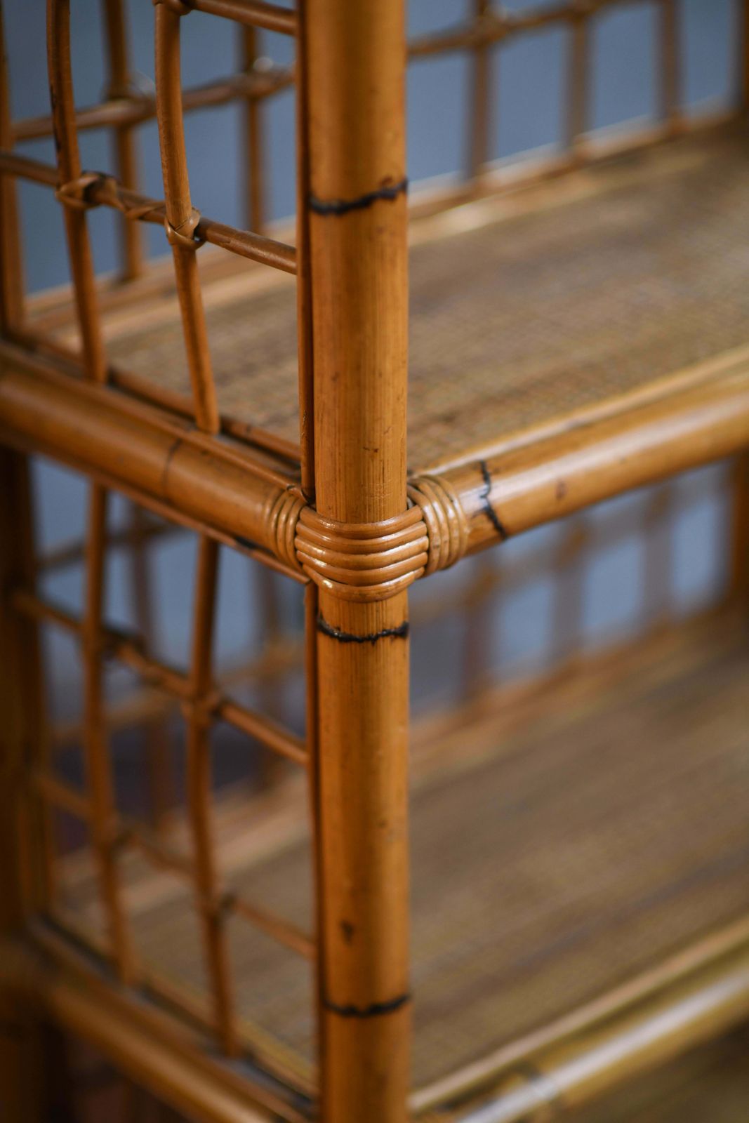 Rattan And Wicker Bookcase, Italy 1980 photo furniture