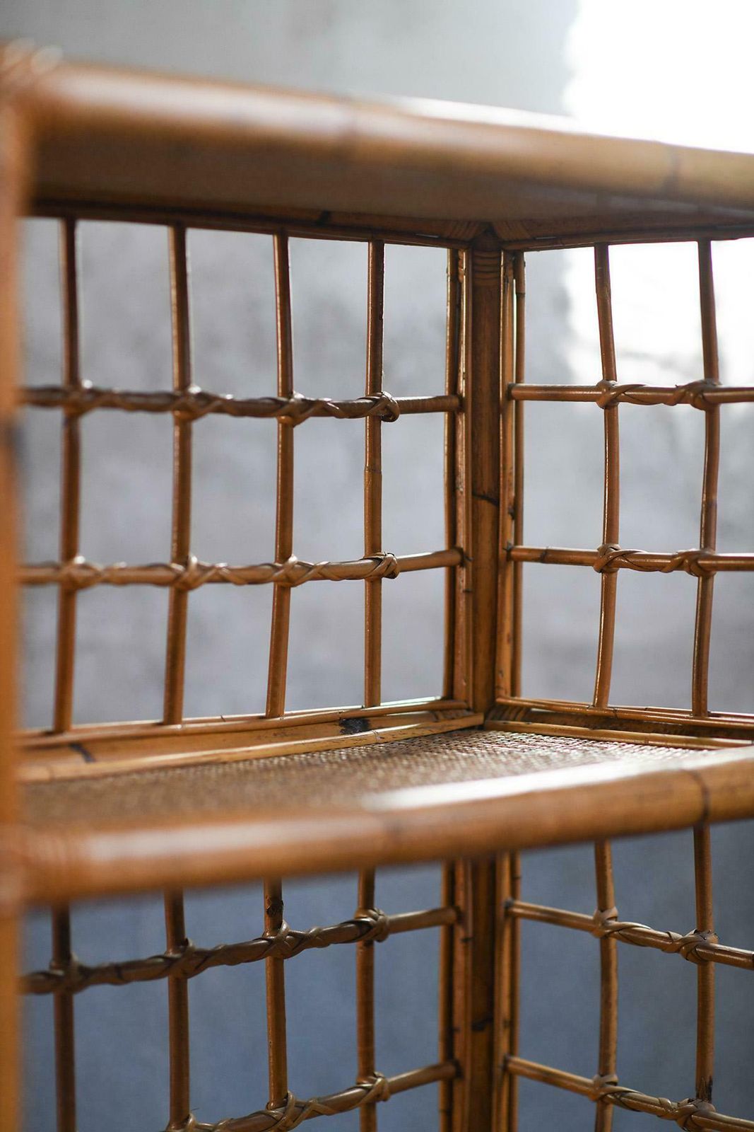 Rattan And Wicker Bookcase, Italy 1980 photo vinterior