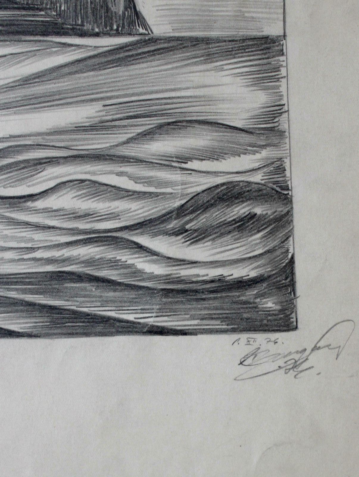 Dzidra Ezergaile Swallows By The Water. 1976, Paper, Pencil, 45. 5 X 40. 5 Cm 1976 photo for sale