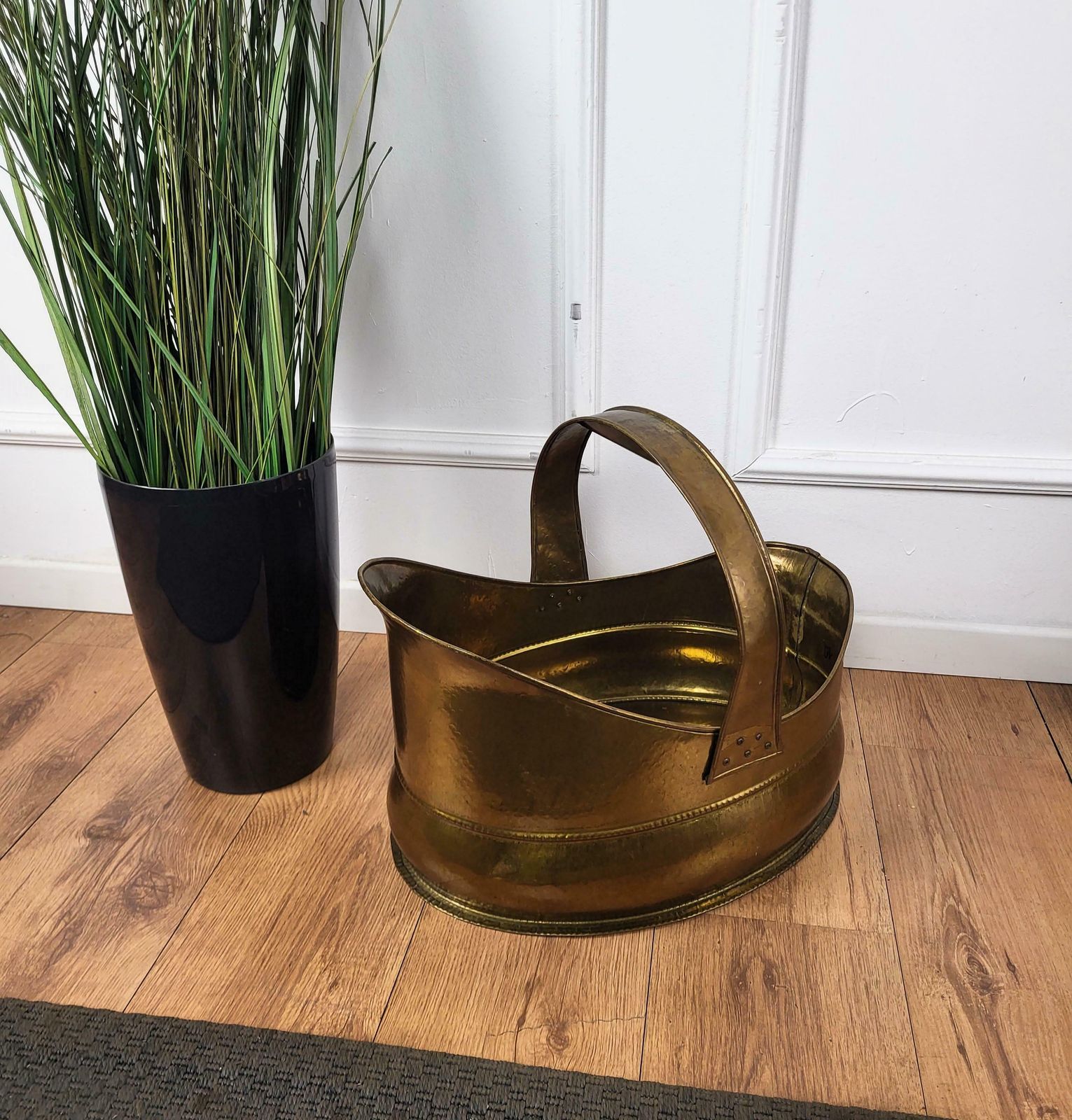1970s Italian Gilt Brass Bronze Fireplace Wood Log Holder Rack photo Home Fixtures