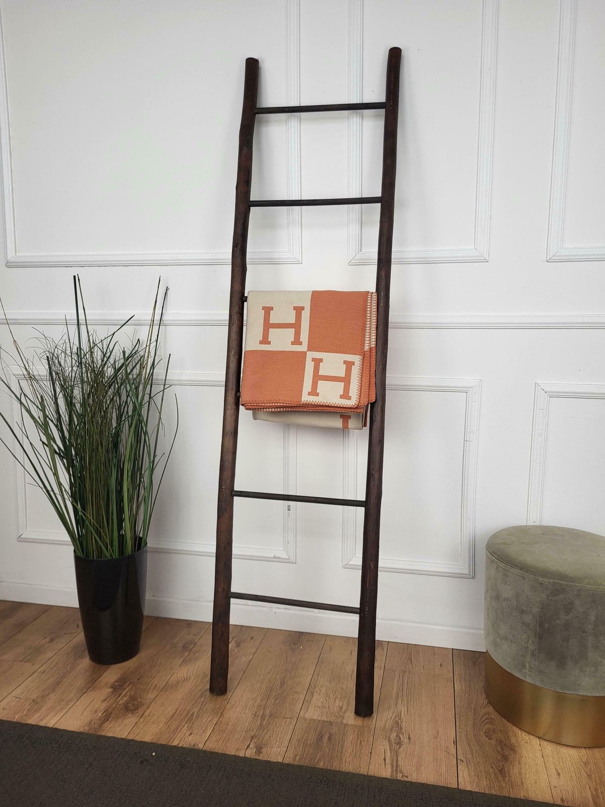 Vintage Italian Rustic Wooden Ladder Stair Step photo furniture