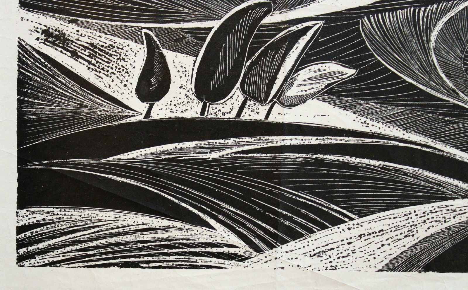 Dzidra Ezergaile Four Trees. Paper, Wood Carving , 29x29 Cm photo for sale