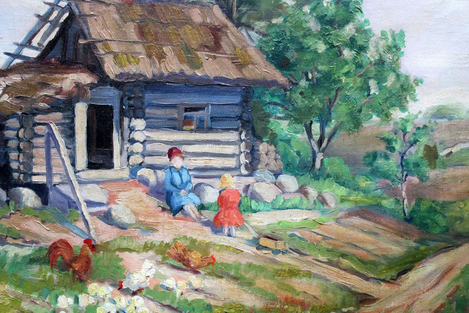 Elza Kalnina   Rutina Old Bath House. Oil On Canvas, 51, 5 X 64, 7 Cm photo for sale