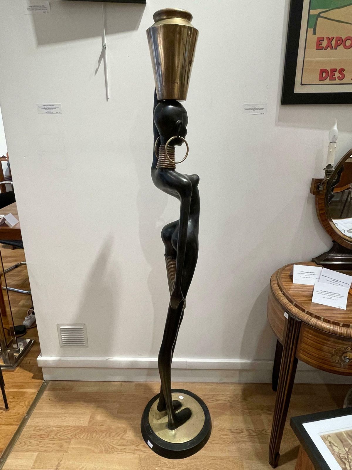 Bronze Figurine Of A Woman Carrying Water, In The Style Of Hagenauer photo for sale