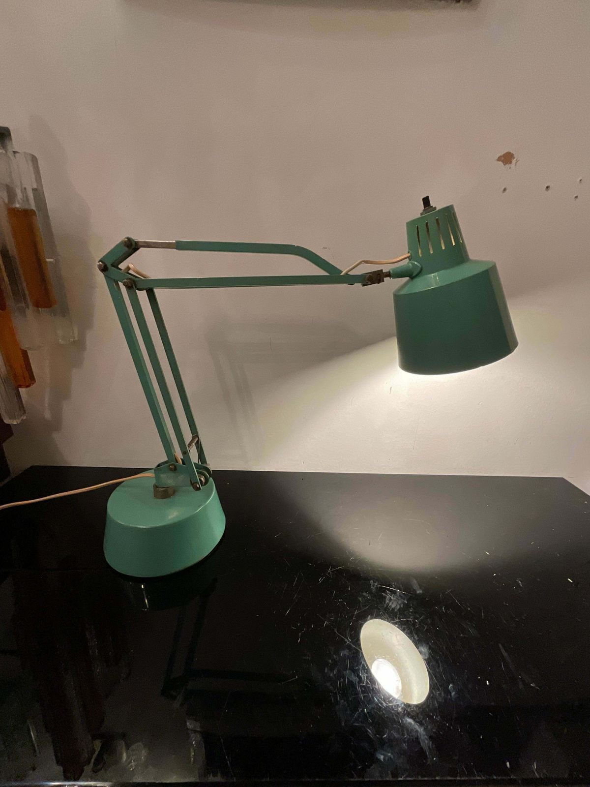 photo buy Stilux   1950s Industrial Table Lamp   Green Enameled Metal