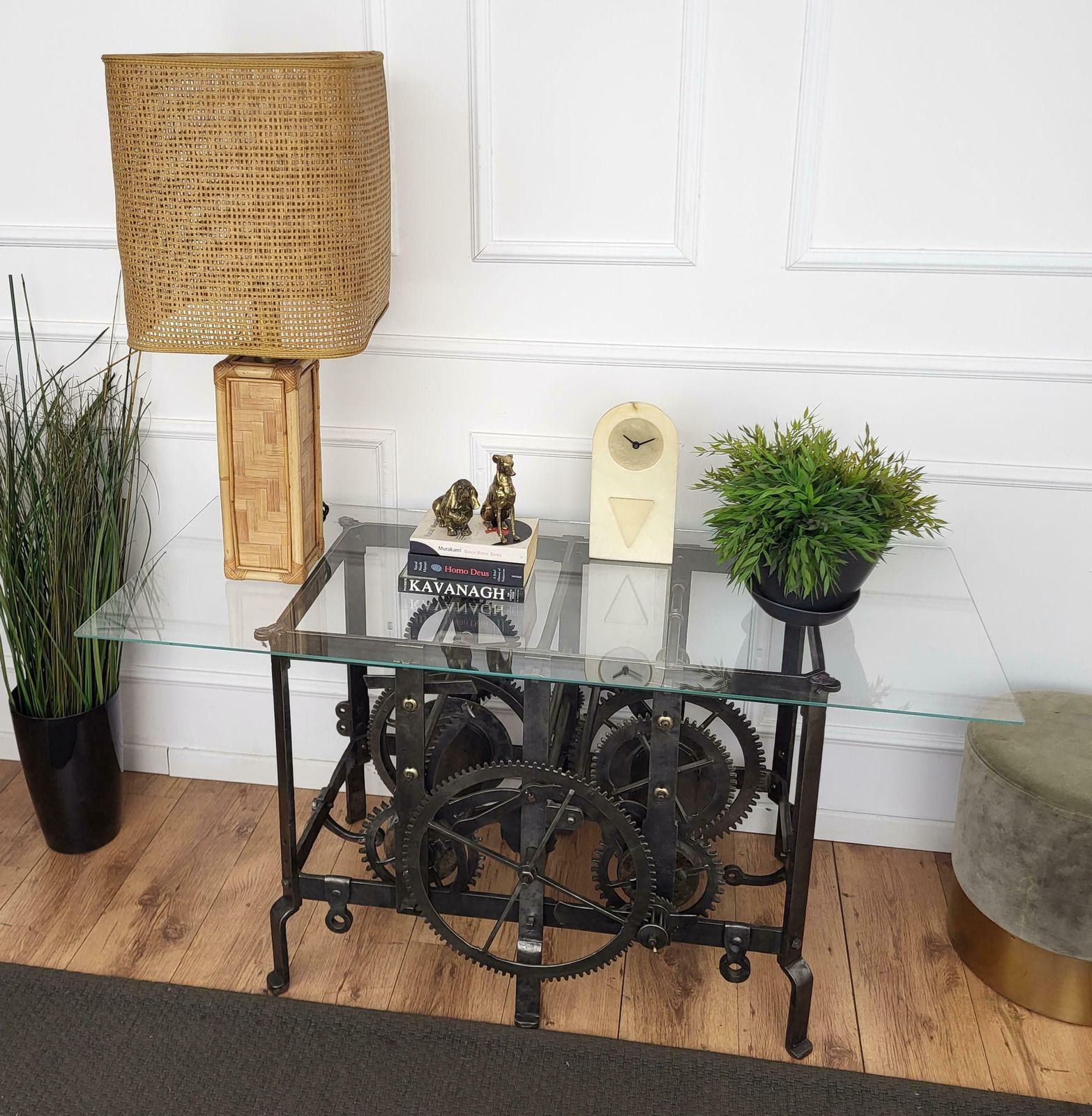 18th Century Italian Wrought Iron Church Tower Turret Clock Console Side Table photo for sale