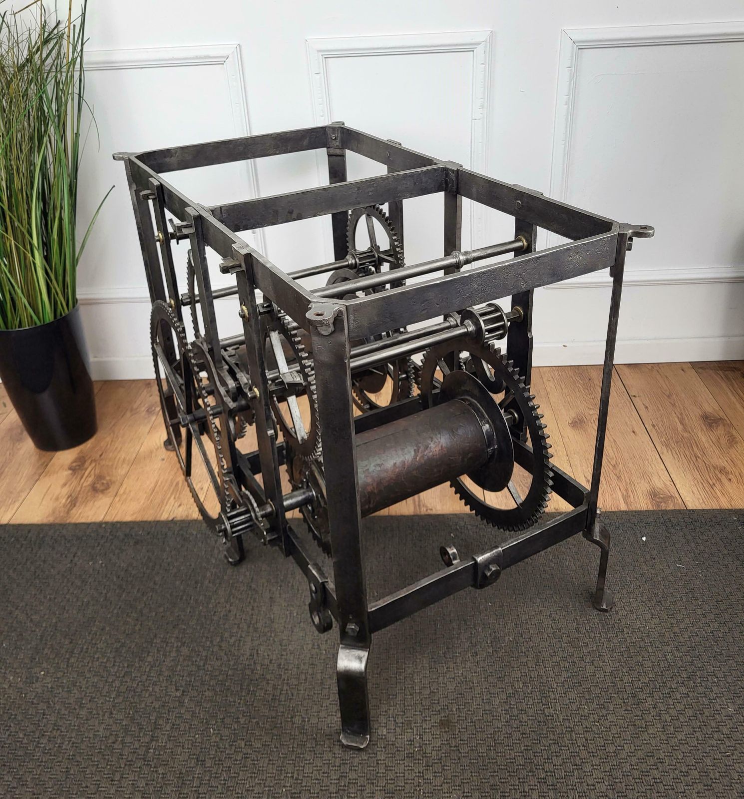 18th Century Italian Wrought Iron Church Tower Turret Clock Console Side Table photo vintage
