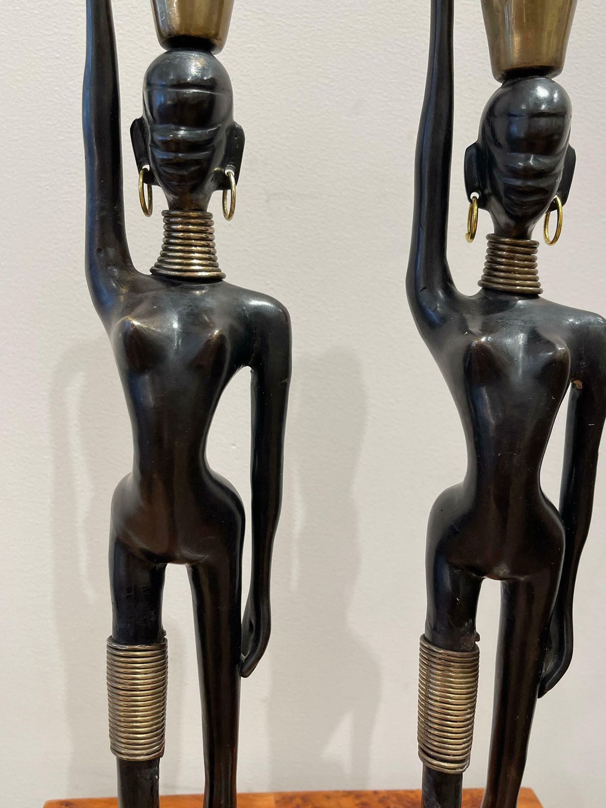 A Pair Of Women Carrying Water, In The Style Of Hagenauer photo vintage