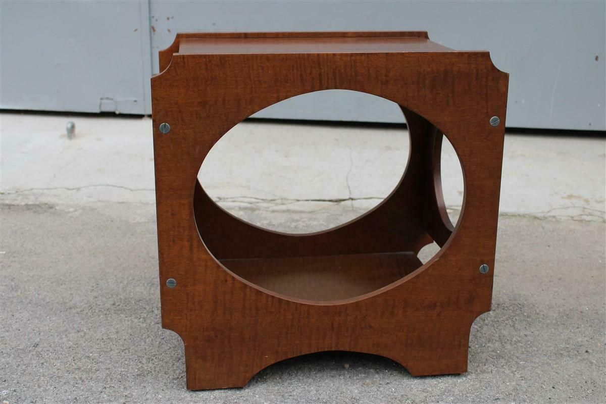 Bedroom Nightstand Or Sculptural Coffee Table With Brown Circles Italia 1960 photo for sale