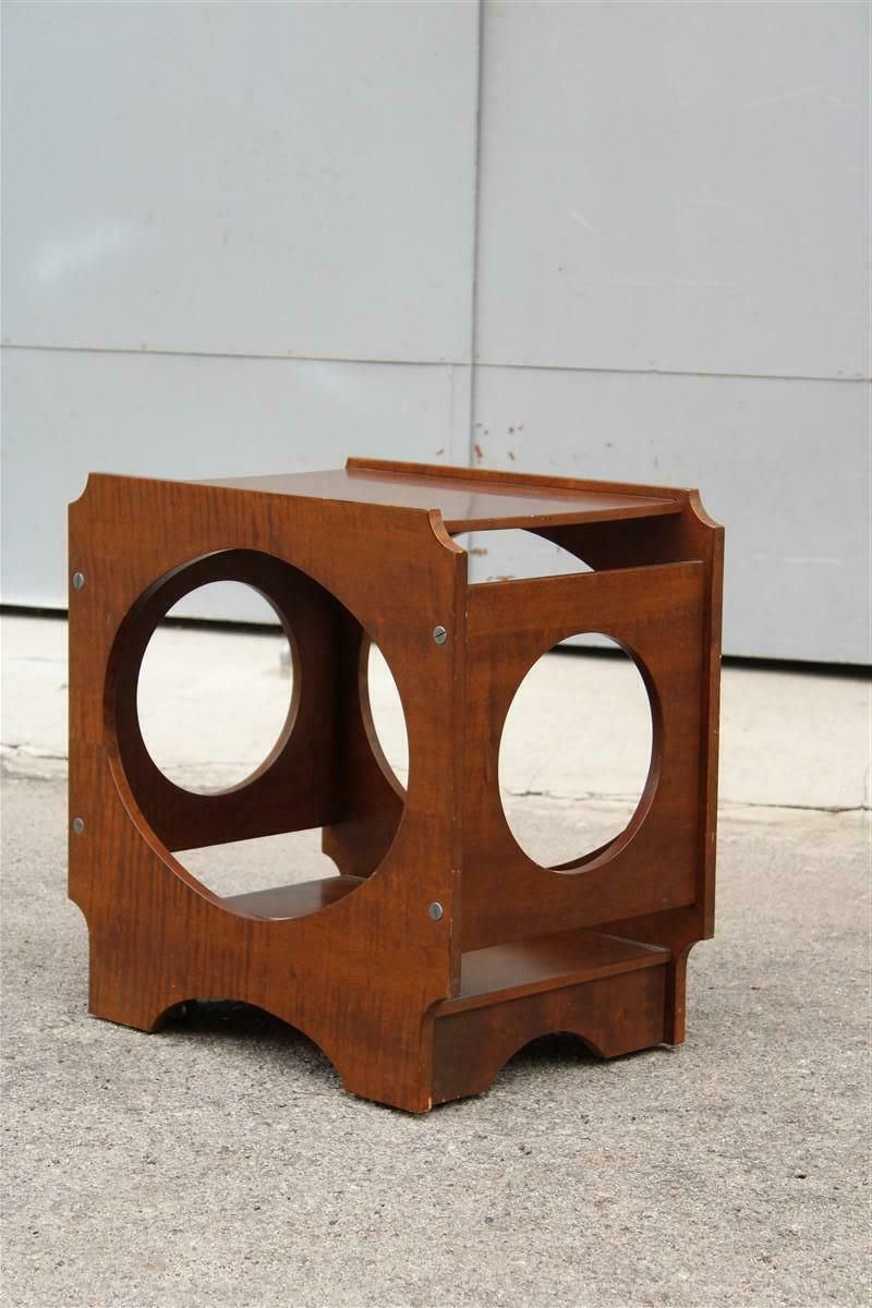 Bedroom Nightstand Or Sculptural Coffee Table With Brown Circles Italia 1960 photo buy