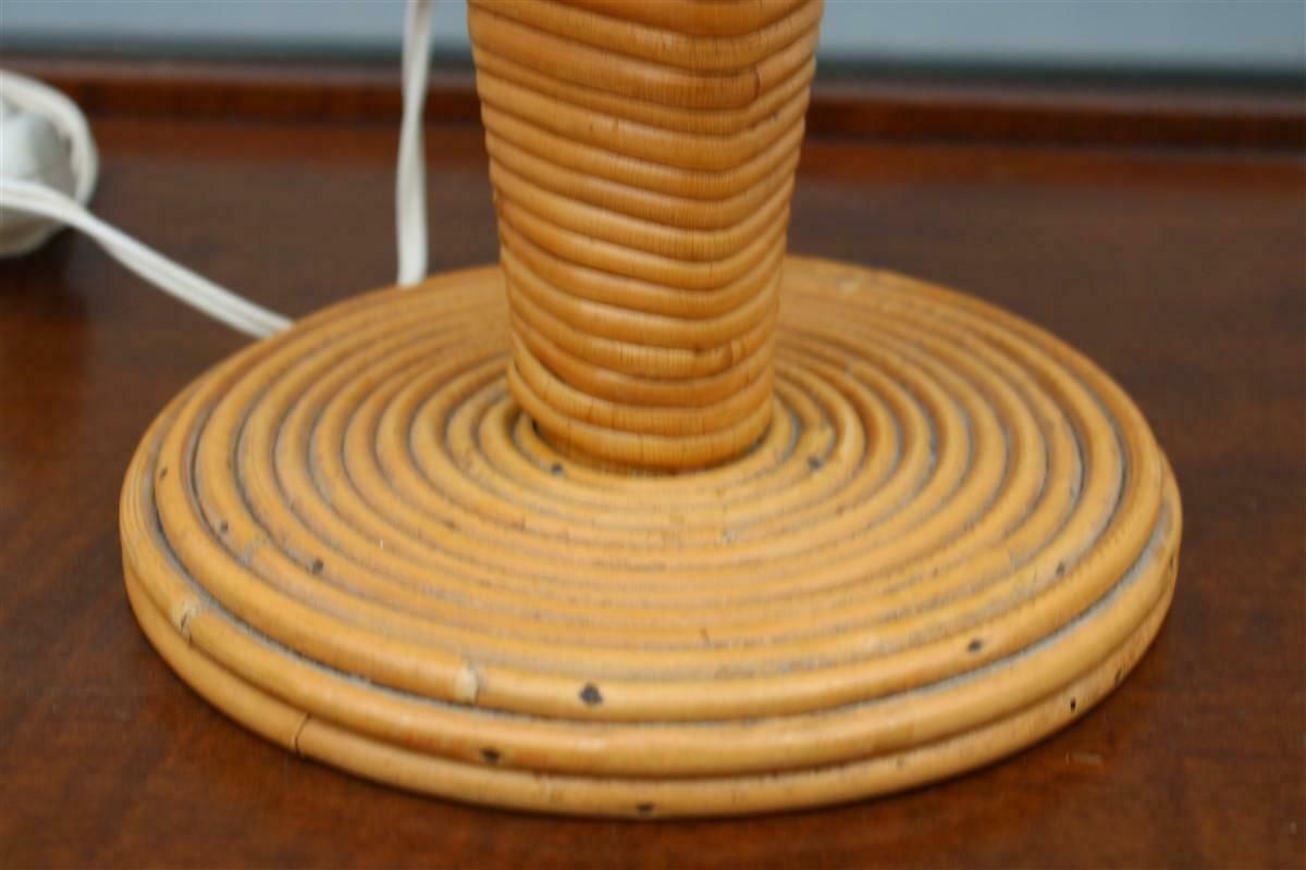 1960s Italian Bamboo Mushroom Bedside Lamp photo Lighting