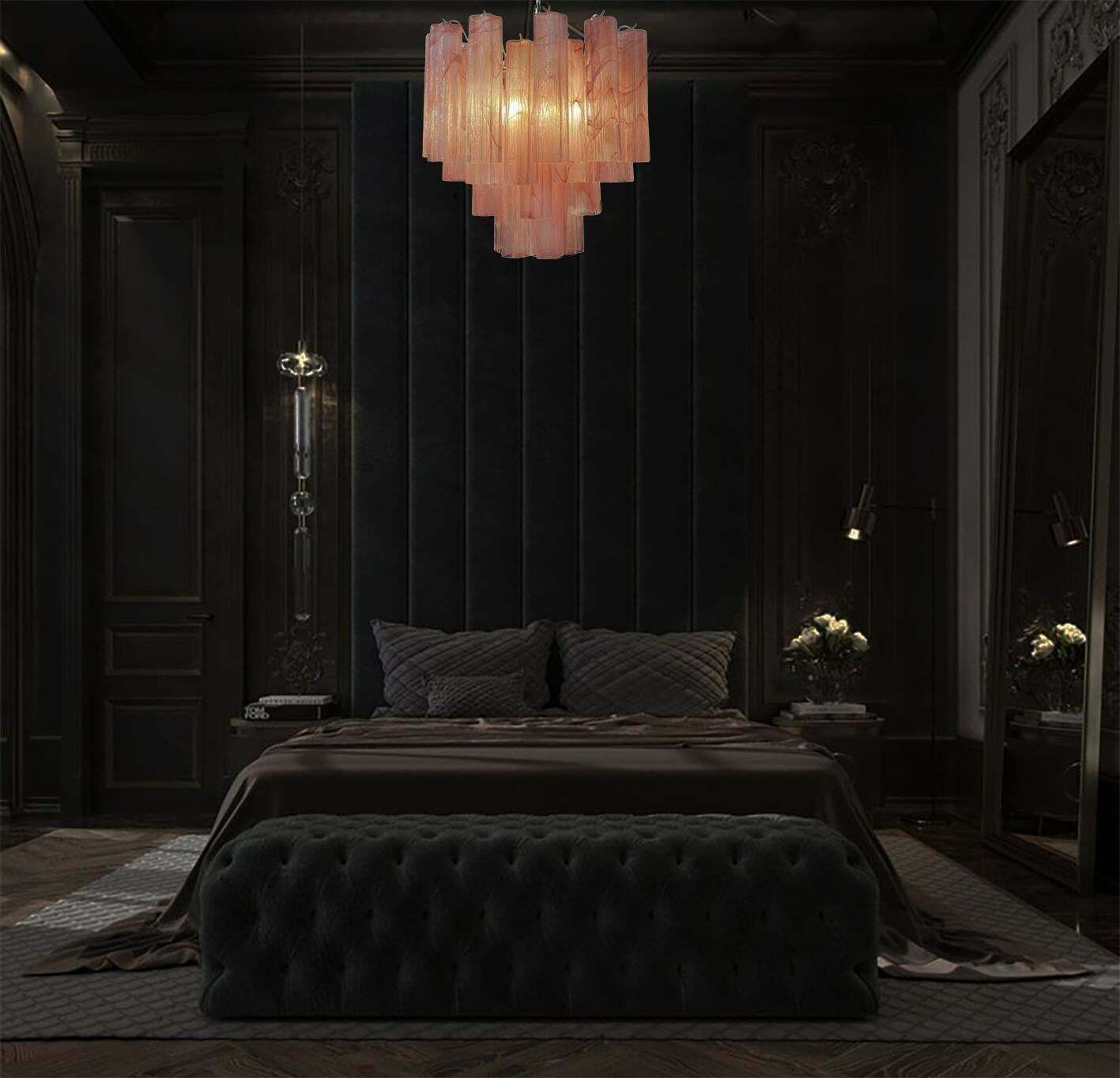 photo furniture Trio Murano Glass Tronchi Chandeliers, Pink Alabaster