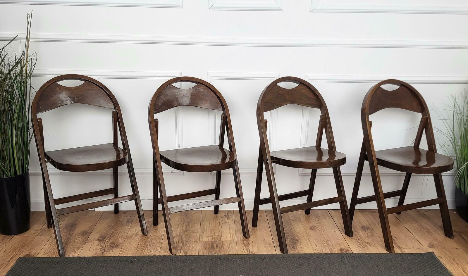 Set Of 4 1960s Mid Century Thonet B 751 Wood Folding Chairs photo furniture