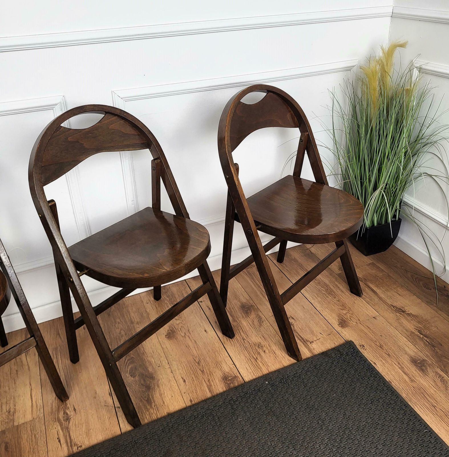 Set Of 4 1960s Mid Century Thonet B 751 Wood Folding Chairs photo Furniture