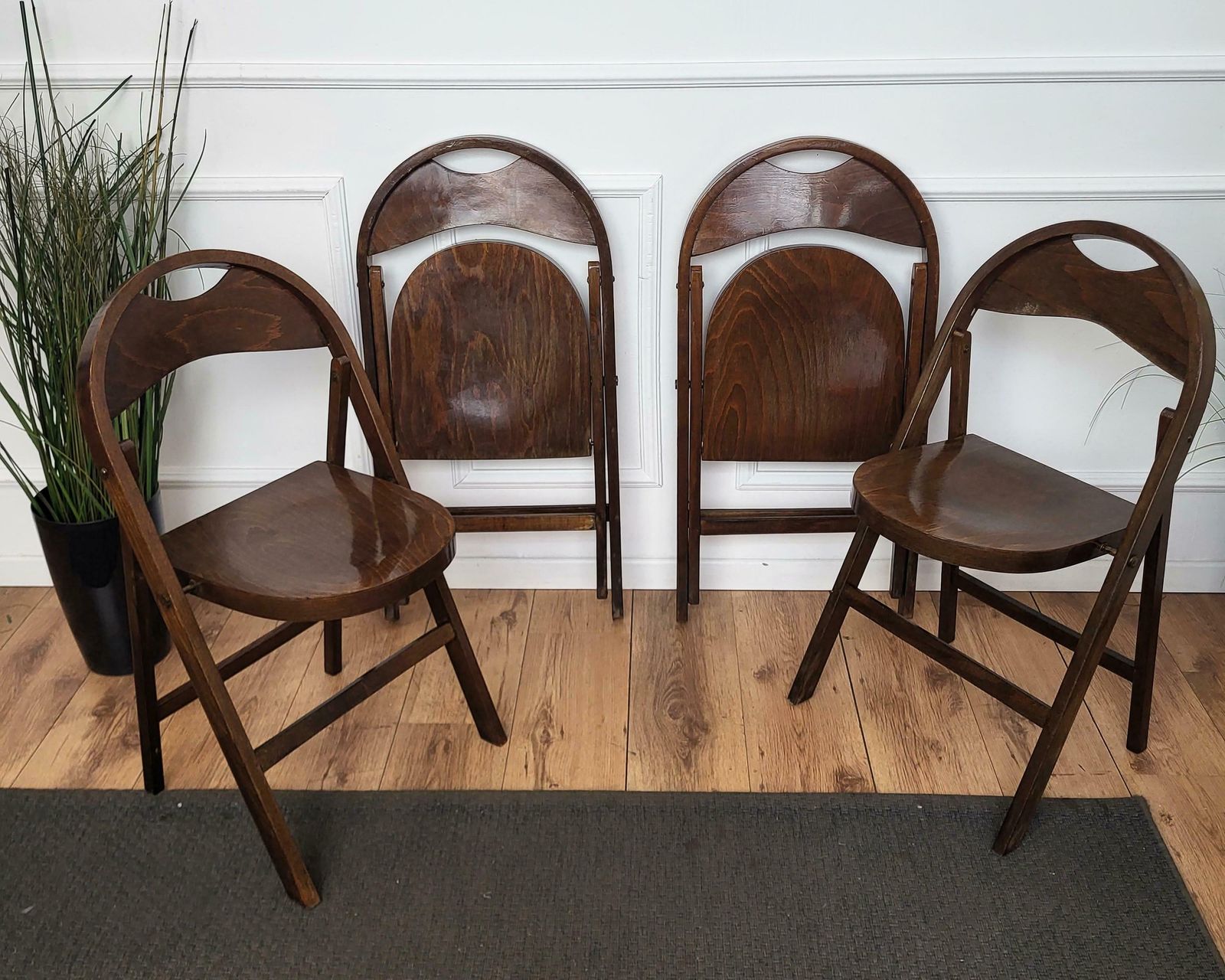 Set Of 4 1960s Mid Century Thonet B 751 Wood Folding Chairs photo buy