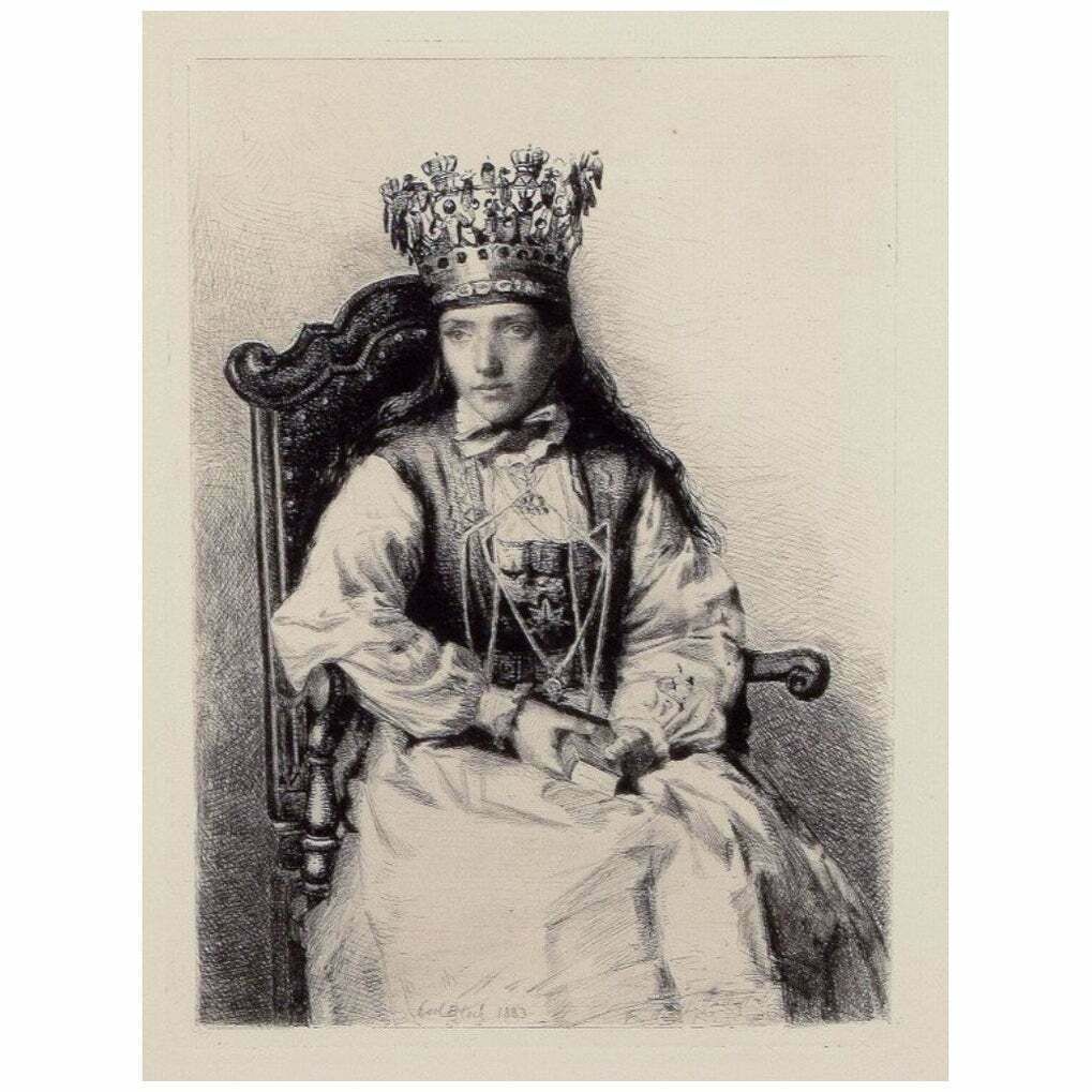 Carl Bloch (1834–1890). Etching On Paper. "A Norwegian Bride".