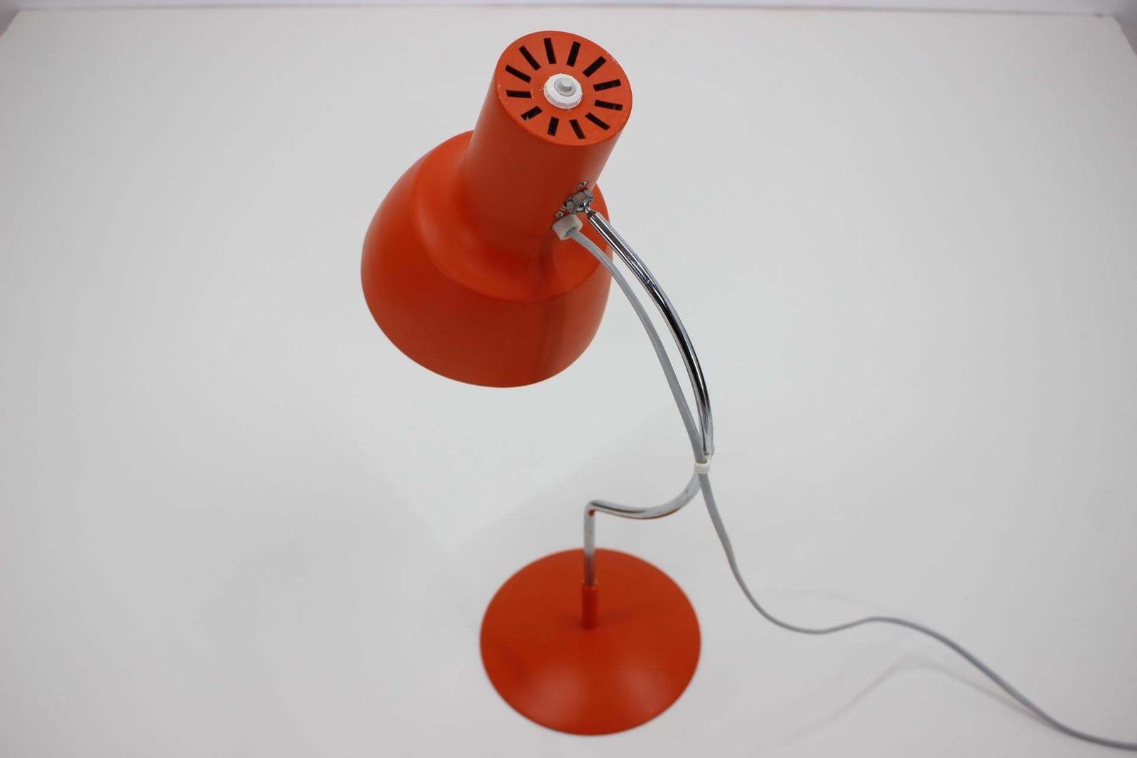 486.0 1960s Pair Of Josef Hurka Orange Red Desk Lamps, Czechoslovakia photo