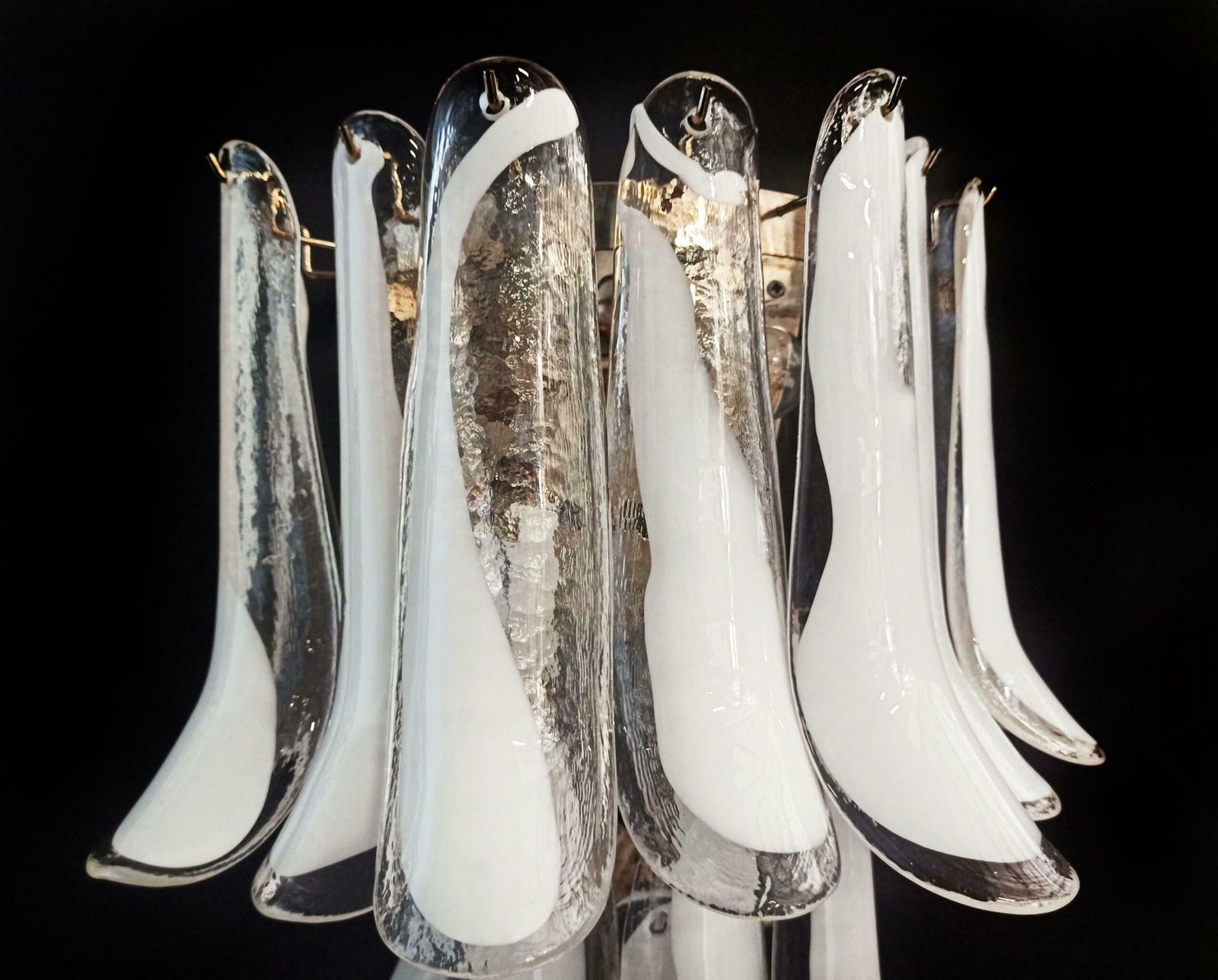 Set Four Of Italian Petal Murano Sconces, Mazzega Style photo 2358.0