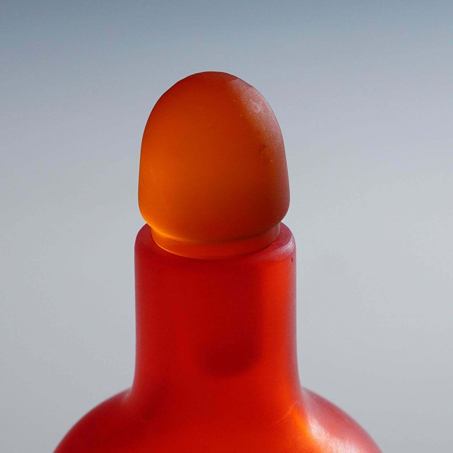 Paolo Venini Inciso Glass Bottle Manufactured By Venini 1990s photo for sale