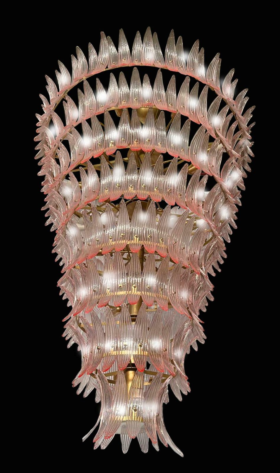 Giant Royal Pink Palmette Chandelier, Murano photo furniture