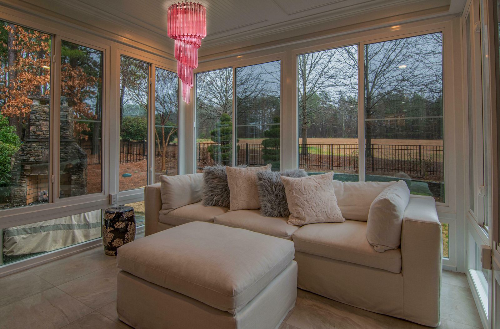 Murano Chandeliers Crystal Pink Prism, Murano photo Lighting